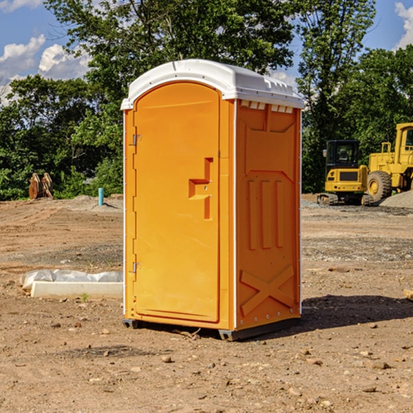 how often are the porta potties cleaned and serviced during a rental period in Chickasaw County